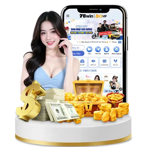 Trò chơi nổ hũ Win68 với biểu tượng tiền thưởng lớn và hiệu ứng ánh sáng bắt mắt